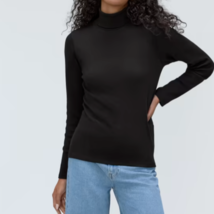 Everlane Women&#39;s The Supima Micro-Rib Turtleneck Long Sleeve Fitted Top Size S - £19.75 GBP