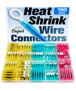 180pcs Heat Shrink Wire Connectors Kit Waterproof Marine Automotive Crim... - €19,70 EUR