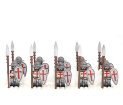 Medieval The Knights Templar Spearmen the Crusader Army Set 10 Minifigur... - $17.58