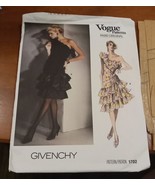 Vtg 1986 Vogue Pattern 1702 GIVENCHY Cocktail Dress Misses Size 8 UNCUT - $256.59 MXN