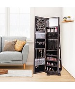 360° Rotatable 2-in-1 Lockable Jewelry Cabinet with Full-Length Mirror-D... - $285.19