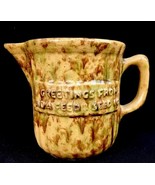 Advertising Pitcher Ada Feed Seed Minnesota Antique Yellowware Spongewea... - $79.48