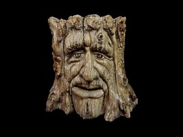 Concrete Garden Planter Tree Face Nature Man Chief Split Chin Wooden Head Patio  - £59.93 GBP