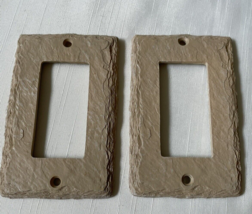 Amer Tac set of 2 Molded  Stone Texture Resin Outlet or Switch Plate Wal... - £7.78 GBP