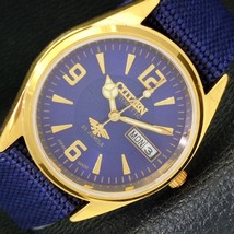 Japan Refurbished Citizen Automatic 8200 Mens Day&amp;Date Blue Dial Watch a431457-1 - $26.99