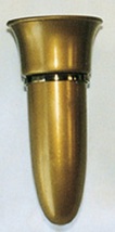 Crypt Mausoleum 8.0 IN GOLD &quot;V&quot; Vase w/ Disc Base for  Epoxy - $97.80