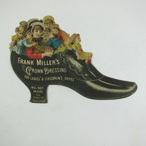 Victorian Trade Card LARGE Frank Miller&#39;s Crown Dressing Die Cut Lady Ki... - £15.71 GBP