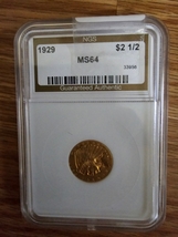 Coin 1929 $2.50 Gold Quarter Eagle NGS MS64 - £625.72 GBP