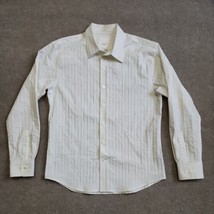 BKE Slim Fit Dress Shirt Mens XLarge Off White Textured Stripes Stretch ... - £19.36 GBP