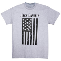 Jack Daniel&#39;s Monochrome American Flag T-Shirt Grey - £20.60 GBP
