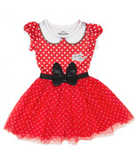 Minnie Mouse Polka Dot Girl&#39;s Cosplay Dress Red - £23.84 GBP