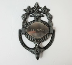 Personalized FLEMING Metal Large Ornate Door Knocker Hardware Metal 7&quot; x 4&quot; - £24.77 GBP