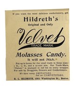 Hildreth&#39;s Velvet Molasses Candy 1894 Advertisement Victorian Snacks ADB... - $28.11 CAD