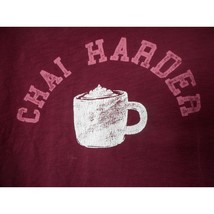 Burgundy White Old Navy Chai Harder Women&#39;s crew neck T Tee TShirt - $133.98 MXN