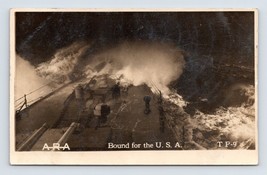 Rppc Wwi A R A Bound For The Usa TP-9 Waves Over Bow Unp Postcard B16 - £10.03 GBP