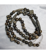 S Asian Burma Necklace Old Pumtek pyu beads petrified Wood Stone - £189.69 GBP