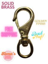 3 3/4&quot; solid brass swivel snap hook with 3/4&quot; eye Corrosion resistant Wi... - $11.29