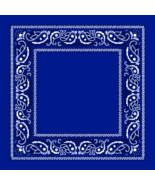 ROYAL BLUE Open Center Paisley BANDANA Head Face Wrap Mask Neck Scarf Cover - $149.70 MXN