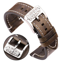 20mm Genuine Cowhide Leather Custom Buckle 7 Colors Thick Watch Strap/Wa... - £19.80 GBP