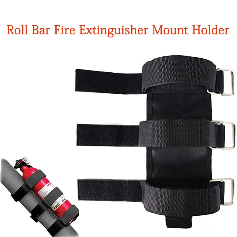 Adjustable Roll Bar Fire Extinguisher Mount Holder Fixing Belt 3 lb for Jeep W - £14.80 GBP