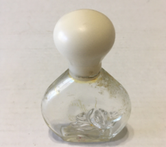 Vintage empty glass with embossed flower Jontue cologne bottle - $19.75