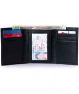 Trifold BlackLeather Wallet,Money,Bank,Pocket Book,Box,Holder,Slot,Coin,... - $24.49