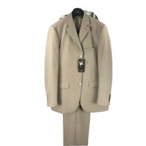 Lorenzo Luciano Men&#39;s Khaki Brown 3 Piece Suit Pleated Front Sizes 40L o... - £71.95 GBP