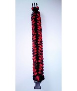 Handmade 8&#39; Unisex Red and Black Tactical Paracord Buckle Bracelet - £11.67 GBP