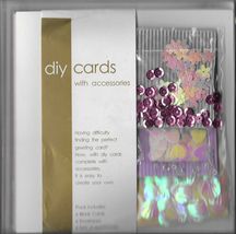 DIY cards with accessories. Card making kit. Flowers, shells, hearts. New. - $3.73