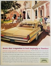1962 Print Ad Pontiac Bonneville 2-Door Wide Track People at Mansion - $9.88