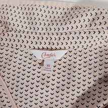 Candies RN#73277 Women's Peach & Black Roll Tab Sleeve Full Button Shirt Size XS image 4