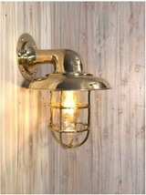 Vintage Marine Outdoor Patio Alley Bulkhead Wall Brass Sconce Light with Brass S - £67.27 GBP