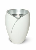 Large/Adult 210 Cubic Inch Fiber Glass Tea Light Funeral Cremation Urn - White - £151.39 GBP