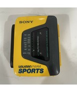 VTG Sony Walkman Sports AM/FM Cassette Player Yellow Clean Not Working WM-AF59 - £13.91 GBP