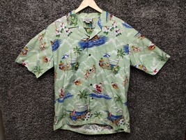 Vintage Pacific Legend Apparel Christmas Hawaiian Shirt Adult XL Sea Green - £54.88 GBP