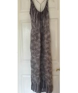 Anthropologie A Common Thread M &quot;Orbweaver Dress&quot; cobweb gray silk maxi ... - $100.84 CAD