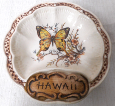 Vintage Treasure Craft Butterfly Hawaii Dish Trinket Soap Jewelry Snacks Candy - £15.79 GBP