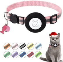 Simple Things Cat Collar with Airtag Holder Pink/Gray-New - £8.83 GBP