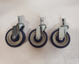 3 Qty of 5&quot; Blue Polyurethane Wheels Swivel (3 Quantity) - $51.29