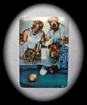 Dogs Playing Pool Switch Cover Humor  - $9.25