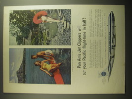 1959 Pan Am Airlines Ad - Pan Am&#39;s jet clippers will cut your Pacific  - £14.45 GBP