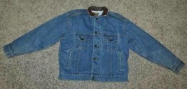 Mens Jacket Denim Bear River Workwear Heavy Jean Faded Blue Button Front... - £35.03 GBP