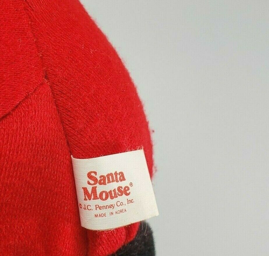 VINTAGE JC PENNY CHRISTMAS SANTA CLAUS SAC BAG MOUSE STUFFED ANIMAL PLUSH TOY Item image 6