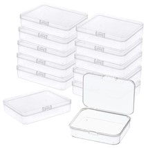 12Pcs Mini Plastic Storage Containers Box With Lid, 3.5X2.4 Inches Clear Rectang - $19.99