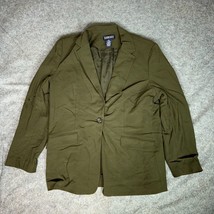 Lands End Women Jacket 12 Petite Green Olive Blazer Coat Single Breasted... - £22.90 GBP