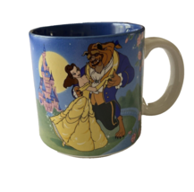 Vtg Walt Disney Company Beauty and the Beast Blue Mug Castle Cogsworth L... - $14.84