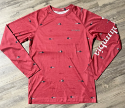 Columbia PFG Long Sleeve Omni Shade Red Shirt Fish Flag Patriotic Size XS - £10.05 GBP