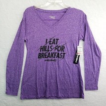 Head Shirt Womens Small V Neck Purple Long Sleeve Athletic Graphic Print - £11.82 GBP