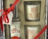 Rae Dunn Frosted Pine 2 Scented Candle + Room Spray Gift Set MERRY CHRIS... - $13.54