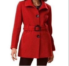 Women&#39;s Winter Outerwear Church jacket Texured Wool Blend Coat Red plus 18W 1X - £73.93 GBP